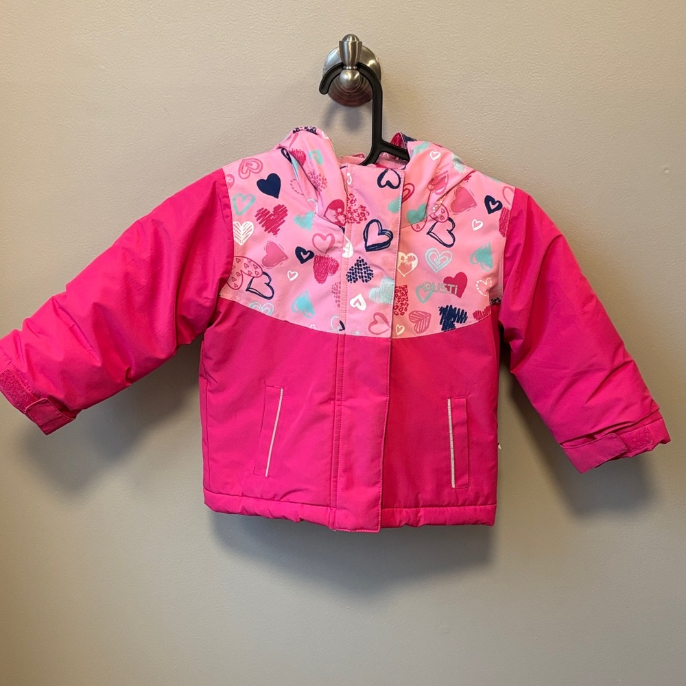 GUSTi Pink Heart Patterned Kids Jacket